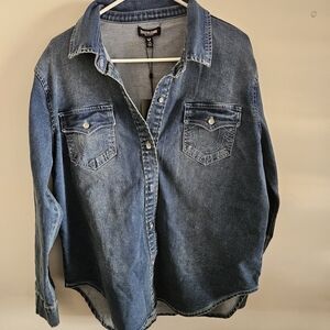 True Religion Light Blue Denim Shirt